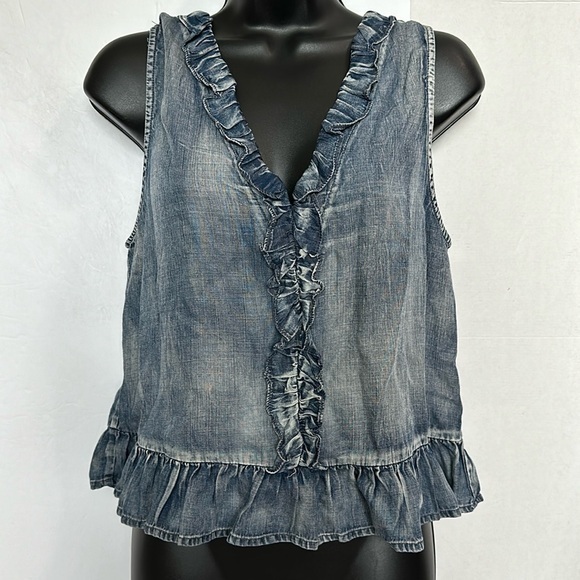 Mustard Seed Frannie frilled top small - Picture 1 of 13